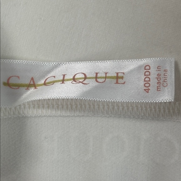 NWOT Cacique Lane Bryant Womens Full Coverage Bra Ivory Unlined NO WIRE 40DDD - Picture 8 of 10